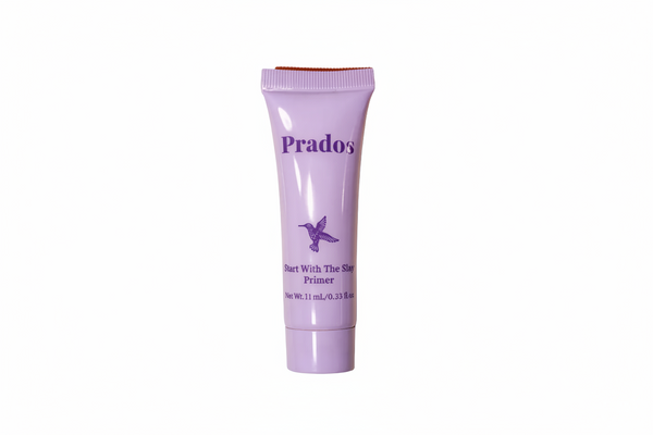 Purple skincare tube labeled 'Prados' on a white background